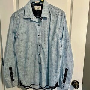 7 Diamonds long sleeve with snaps. Blue and white Mens size M.